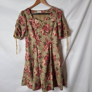 Axes Femme Japanese Fairycore Cottagecore Anime Romantic‎ Floral Mini Dress sz M